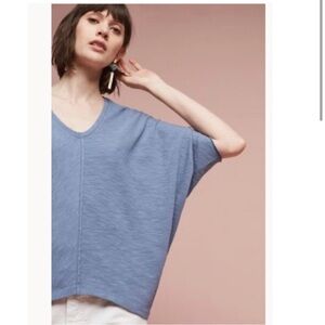 Anthropologie Bordeaux Noelie Blue V-Neck Dolman Top